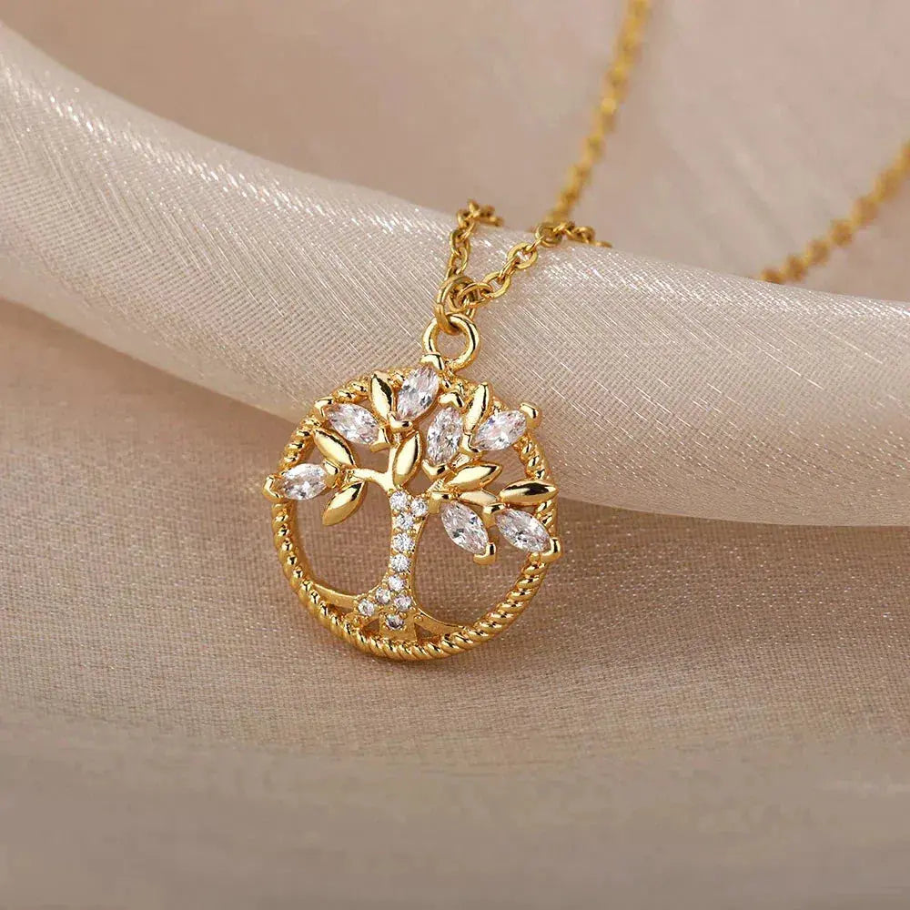 Collier Levensboom van Goud met Zirkonia