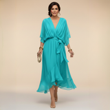 Charlotte | Chique jurk van chiffon met V-hals