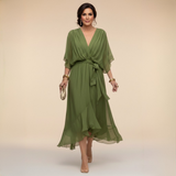 Charlotte | Chique jurk van chiffon met V-hals