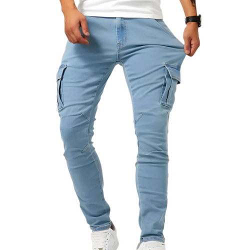 Ryan | Marineblauwe cargobroek met flexibele pasvorm