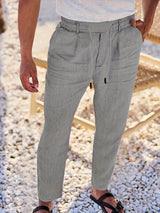Andy | Relaxte linnen broek met trekkoord