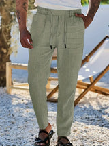 Andy | Relaxte linnen broek met trekkoord