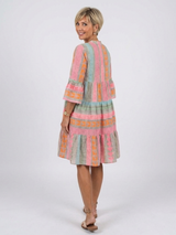 Maelle | Jurk met V-hals en geometrische print, knie-lengte