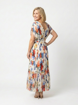 Savannah | Mouwloze plissé midi jurk