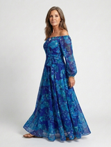 Aspen | Maxi Jurk met Bloemen en Off-Shoulder Schouders