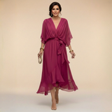 Charlotte | Chique jurk van chiffon met V-hals