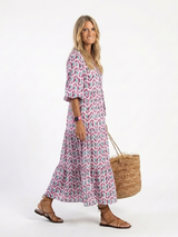Mireya | Midi-jurk met lange mouwen en geometrische print