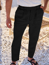 Andy | Relaxte linnen broek met trekkoord