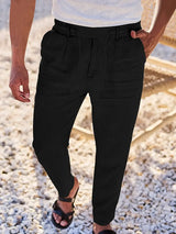 Andy | Relaxte linnen broek met trekkoord