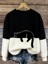 Luna | Damessweater met kattenprint