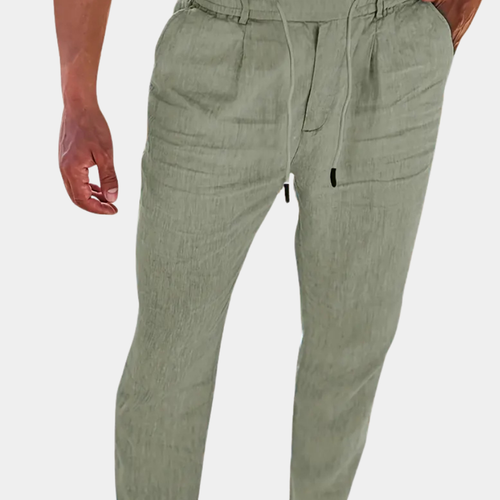 Andy | Relaxte linnen broek met trekkoord