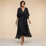 Charlotte | Chique jurk van chiffon met V-hals