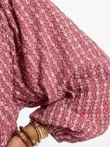 Arlette | Midi-jurk met geometrisch patroon en lange mouwen