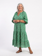 Fiora | Midi-jurk met bloemenprint en V-hals