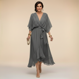 Charlotte | Chique jurk van chiffon met V-hals