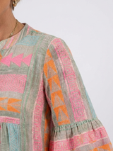 Maelle | Jurk met V-hals en geometrische print, knie-lengte