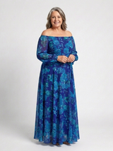 Aspen | Maxi Jurk met Bloemen en Off-Shoulder Schouders