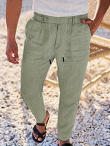 Andy | Relaxte linnen broek met trekkoord