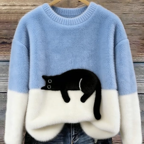 Luna | Damessweater met kattenprint