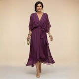 Charlotte | Chique jurk van chiffon met V-hals