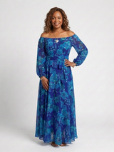 Aspen | Maxi Jurk met Bloemen en Off-Shoulder Schouders
