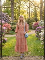 Amara | Midi-jurk met V-hals en geometrisch patroon