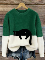 Luna | Damessweater met kattenprint