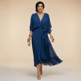 Charlotte | Chique jurk van chiffon met V-hals