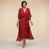 Charlotte | Chique jurk van chiffon met V-hals
