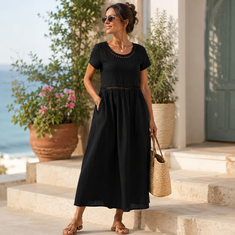 Hanna | Elegante Geborduurde Zomerjurk