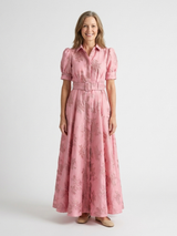 Xanthea | Maxi jurk met korte mouwen, getailleerd, met bloemenpatroon