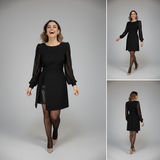 Eleanor | Jurk met kristallen mouwen