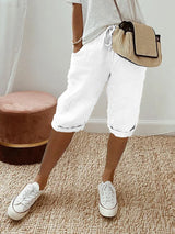 Cleo | Katoenen linnen casual shorts