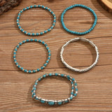 Set van Boho Armbanden met Turquoise Kralen