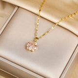 Collier Sakura Rose Romantisch van Roestvrij Staal