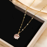 Collier Sakura Rose Romantisch van Roestvrij Staal