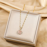 Collier Sakura Rose Romantisch van Roestvrij Staal
