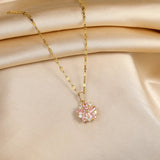 Collier Sakura Rose Romantisch van Roestvrij Staal