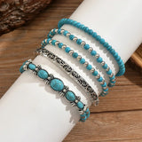Set van Boho Armbanden met Turquoise Kralen