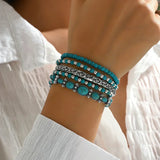 Set van Boho Armbanden met Turquoise Kralen