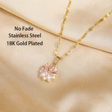 Collier Sakura Rose Romantisch van Roestvrij Staal
