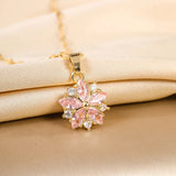 Collier Sakura Rose Romantisch van Roestvrij Staal