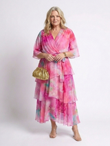 Calista | Maxidress met V-hals en gestrikte taille