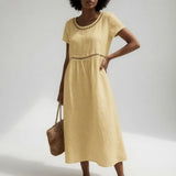Hanna | Elegante Geborduurde Zomerjurk