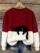 Luna | Damessweater met kattenprint