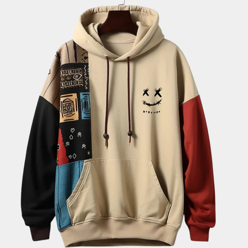 Caleb | Relaxte pasvorm met patchwork-hoodie