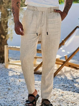 Andy | Relaxte linnen broek met trekkoord