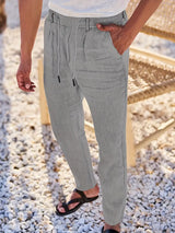 Andy | Relaxte linnen broek met trekkoord