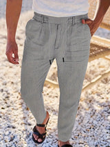 Andy | Relaxte linnen broek met trekkoord