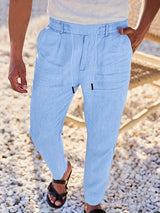 Andy | Relaxte linnen broek met trekkoord